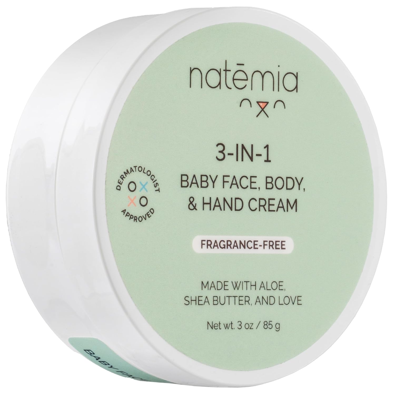 Natemia Baby Moisturizing Cream For Face, Body, & Hands - Baby Lotion For Newborn, Baby Cream For Dry Skin, Formulated With Natural Shea Butter And Aloe Vera To Hydrate Skin, Baby Body Lotion, 3 Oz