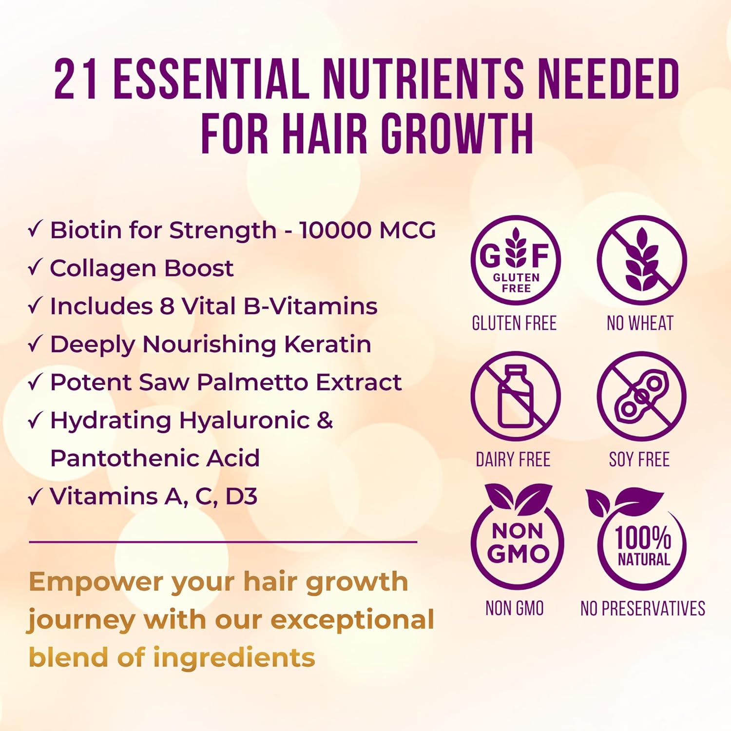 Vitamo Hair Growth Vitamins for Women - Postpartum Biotin & Collagen Supplement - Premium Hair Loss Treatment - Fast Regrowth for Hair Skin and Nails - Accelerate Thickness + Volume | 90 Count : Beauty & Personal Care