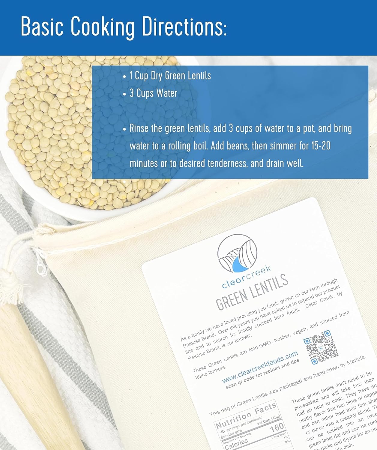 Green Lentils | 25 LBS | Emergency Food Storage Bucket | Non-GMO | Vegan | Bulk : Grocery & Gourmet Food