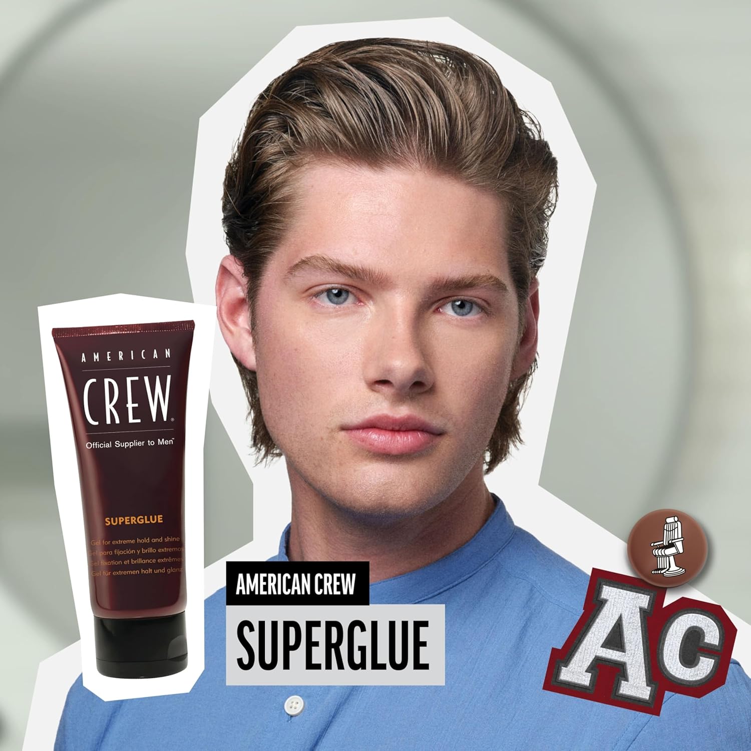 American Crew Men's Hair Gel, Extreme Hold & Shine, 3.3 Fl Oz : Beauty & Personal Care