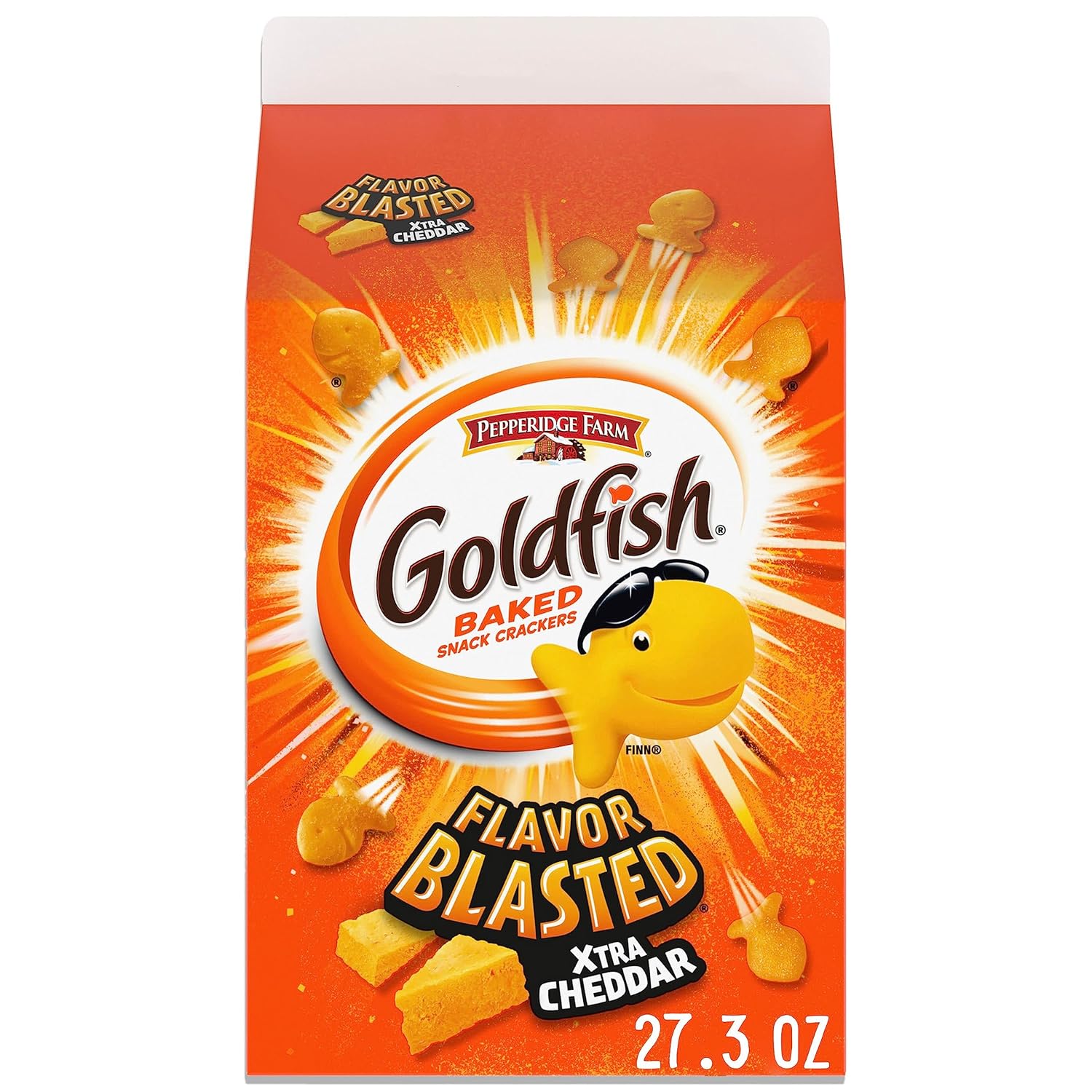 Goldfish Flavor Blasted Xtra Cheddar Cheese Crackers, 27.3 Oz Carton