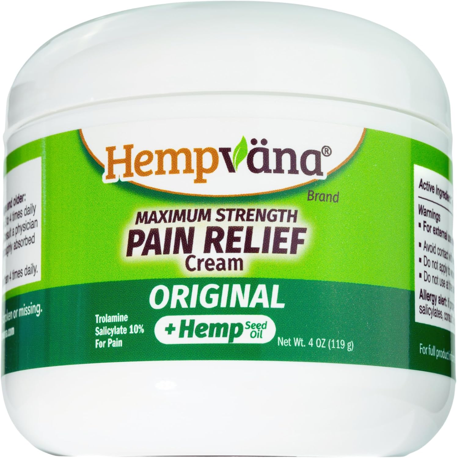 Hempvana Relief Cream With Seed Extract - Relieves Inflammation, Muscle, Joint, Back, Knee, Nerves And Arthritis – Made In Usa 4Oz Paraben Free, Vegan, Cruelty-Free As Seen On Tv