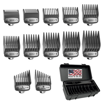 Wahl Clipper Genuine Secure-Snap® Attachment Guard Organization Kit With Hair Clipper Guards, 14 Piece Elite Storage Kit For Wahl Hair Clippers, Grey -3291-200