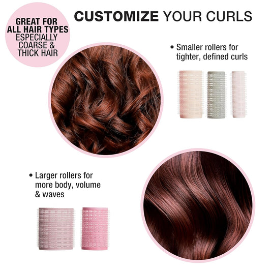 Conair Heatless Curlers- Heatless Curls Overnight - Hair Rollers For Lift & Volume - Assorted Sizes And Colors - 31 Count W/Storage
