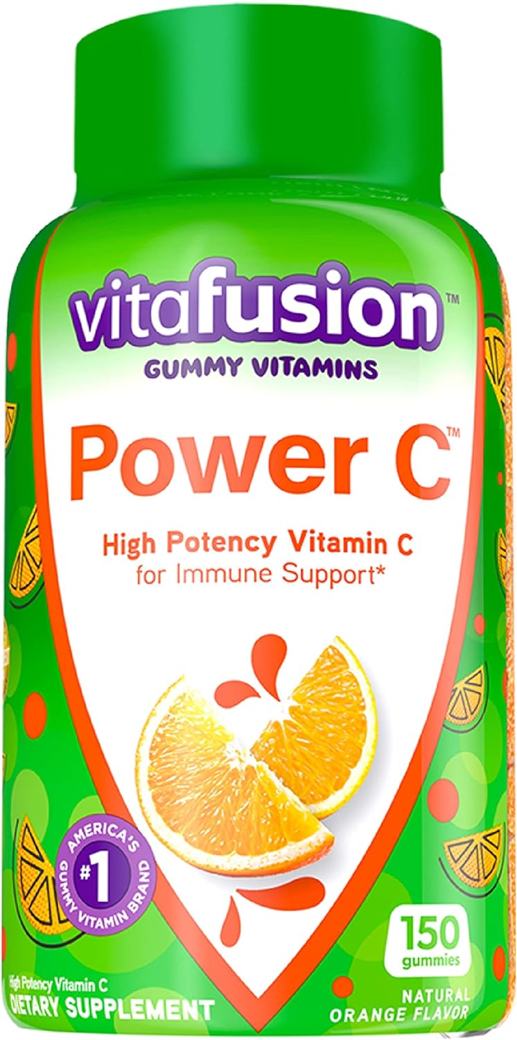 Vitafusion Womens Multivitamin Gummies & Power C Vitamin C Gummies for Immune Support, Orange Flavored, 282 mg Vitamin C, America’s Number 1 Gummy Vitamin Brand, 50 Day Supply, 150 Count : Health & Household