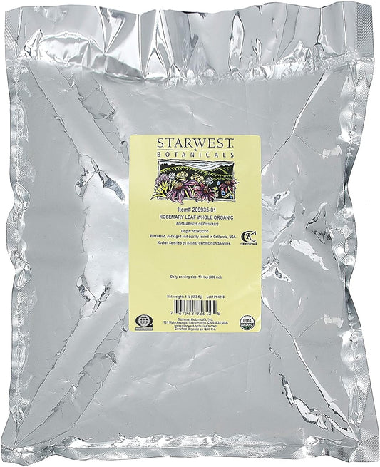 Starwest Botanicals Organic Rosemary Leaf Whole, 1 Pound Bag : Grocery & Gourmet Food