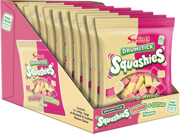 Swizzels Squashies Sweets - Rhubarb And Custard Flavour Squashies - Single Pack 140G