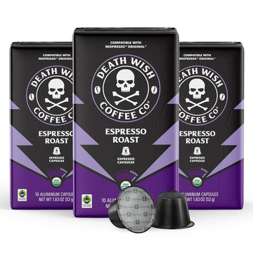 Death Wish Coffee, Espresso Roast Capsules Compatible With Nespresso Original Machines