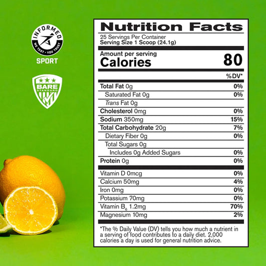 Bare Performance Nutrition, Bpn G.1.M Go One More Sport, Endurance Training Fuel, Lemon Lime, Superior Carbohydrate Source & Electrolyte Formula, Reduce Fatigue, 25 Servings