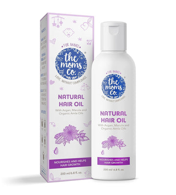 The Moms Co. Natural 10-in-1 Baby Hair Oil with Argan Oil, Marula, Avocado, Bhringraj Oil and USDA-Certified Organic Amla Oil -200 ml