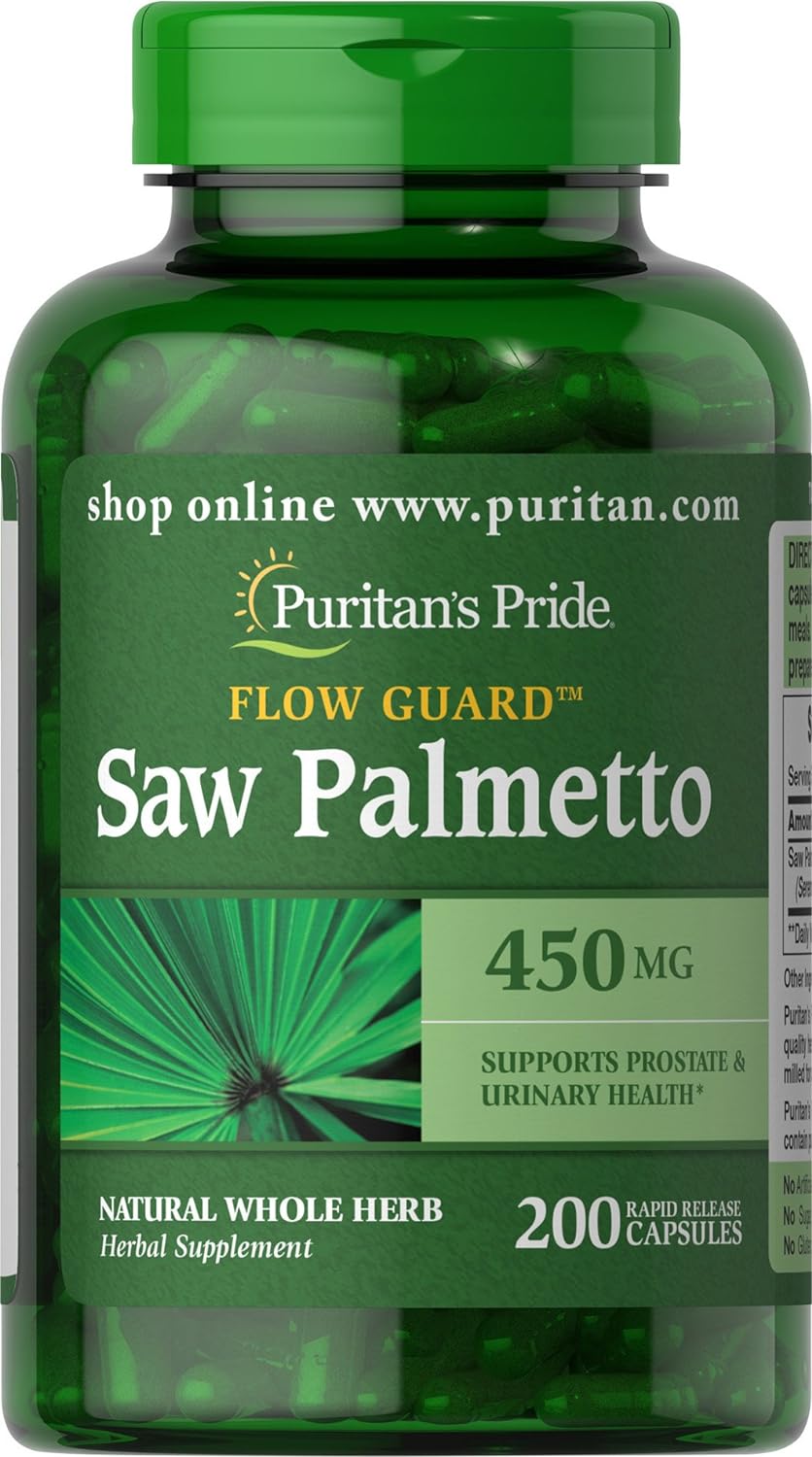 Puritan'S Pride Saw Palmetto 450 Mg, Supports Prostate And Urinary Health, 200 Count