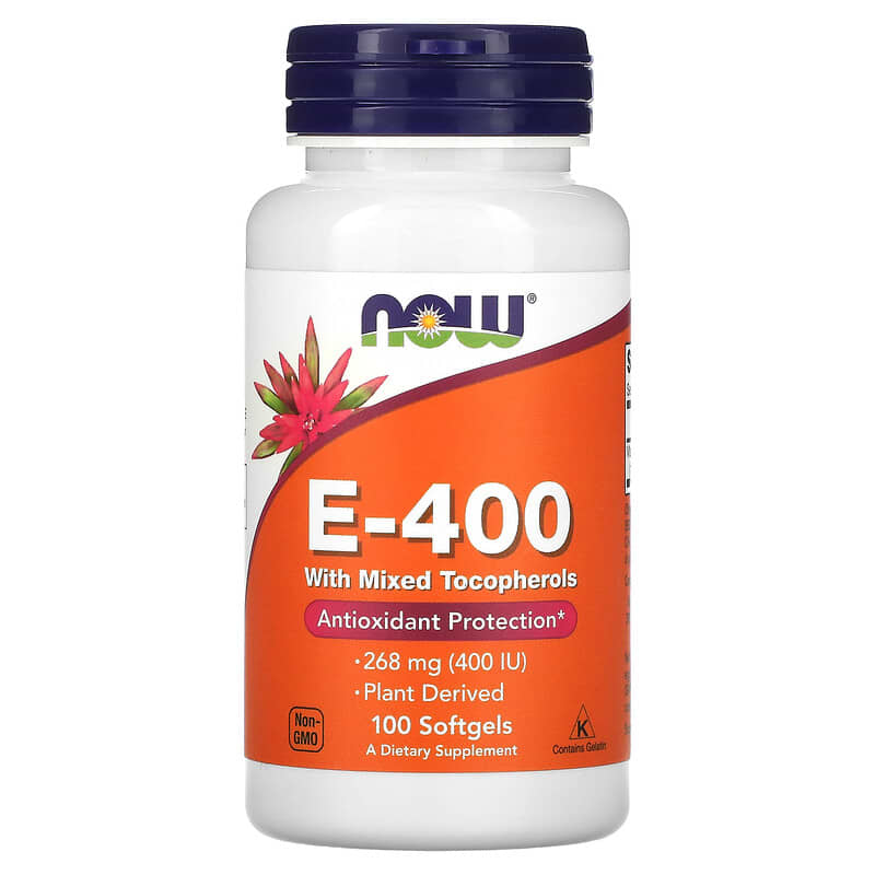 NOW Foods, E-400 with Mixed Tocopherols, 268 mg (400 IU)