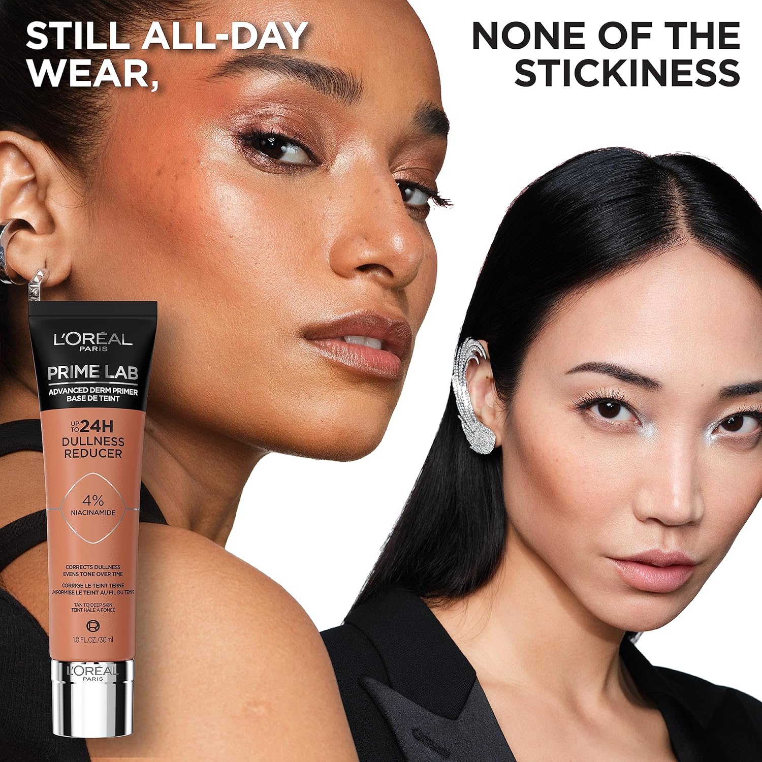 L'Oreal Paris Prime Lab Up to 24H Dullness Reducer, Face Primer Infused with Niacinamide to Reduce Face Dullness and Extend Makeup Wear, 1.01 Fl Oz : Beauty & Personal Care
