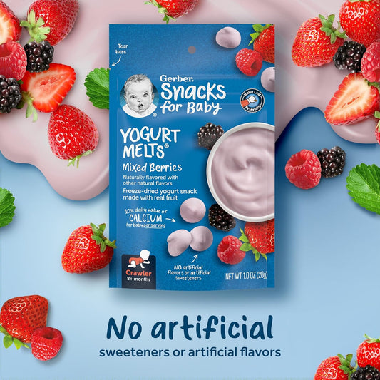 Gerber Baby Snacks Yogurt Melts, Mixed Berries, 1 Ounce (Pack of 7)