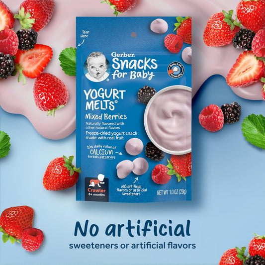 Gerber Baby Snacks Yogurt Melts, Mixed Berries, 1 Ounce (Pack Of 7)