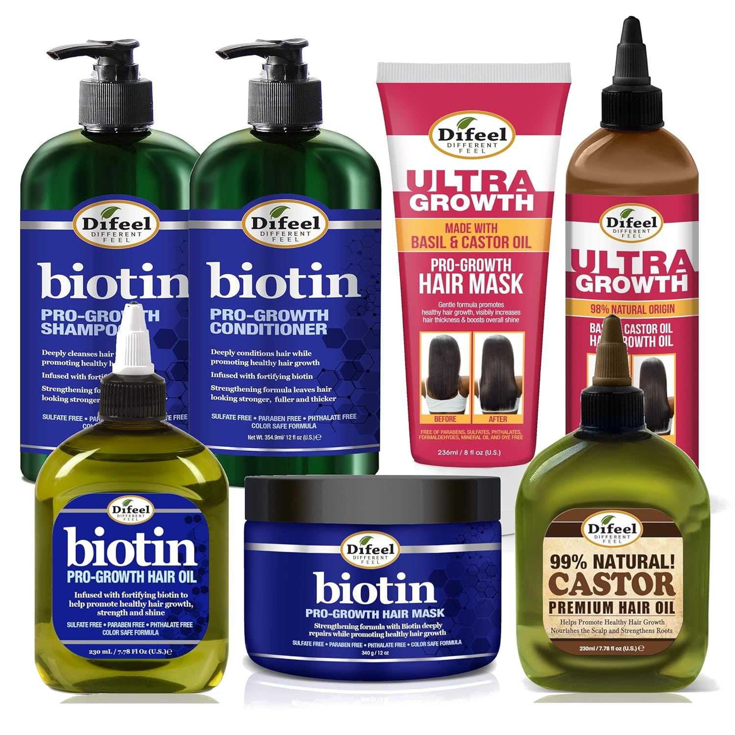 Difeel Biotin Ultra Growth Beauty Bomb For Hair Growth 7-Piece Set