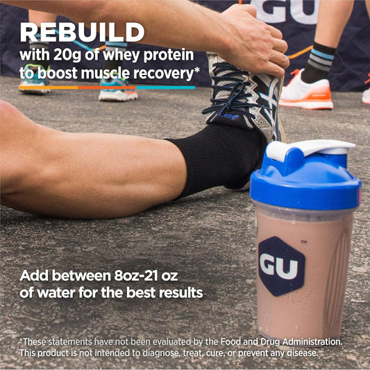 Gu Energy Roctane Ultra Endurance Protein Recovery Drink Mix, Gluten-Free And Kosher Dairy, Recovery Support After Any Workout, 15-Serving Pouch, Chocolate Smoothie