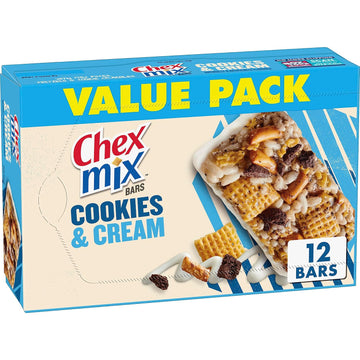 Chex Mix Cookies & Cream Treat Bar, Value Pack, 12 Bars