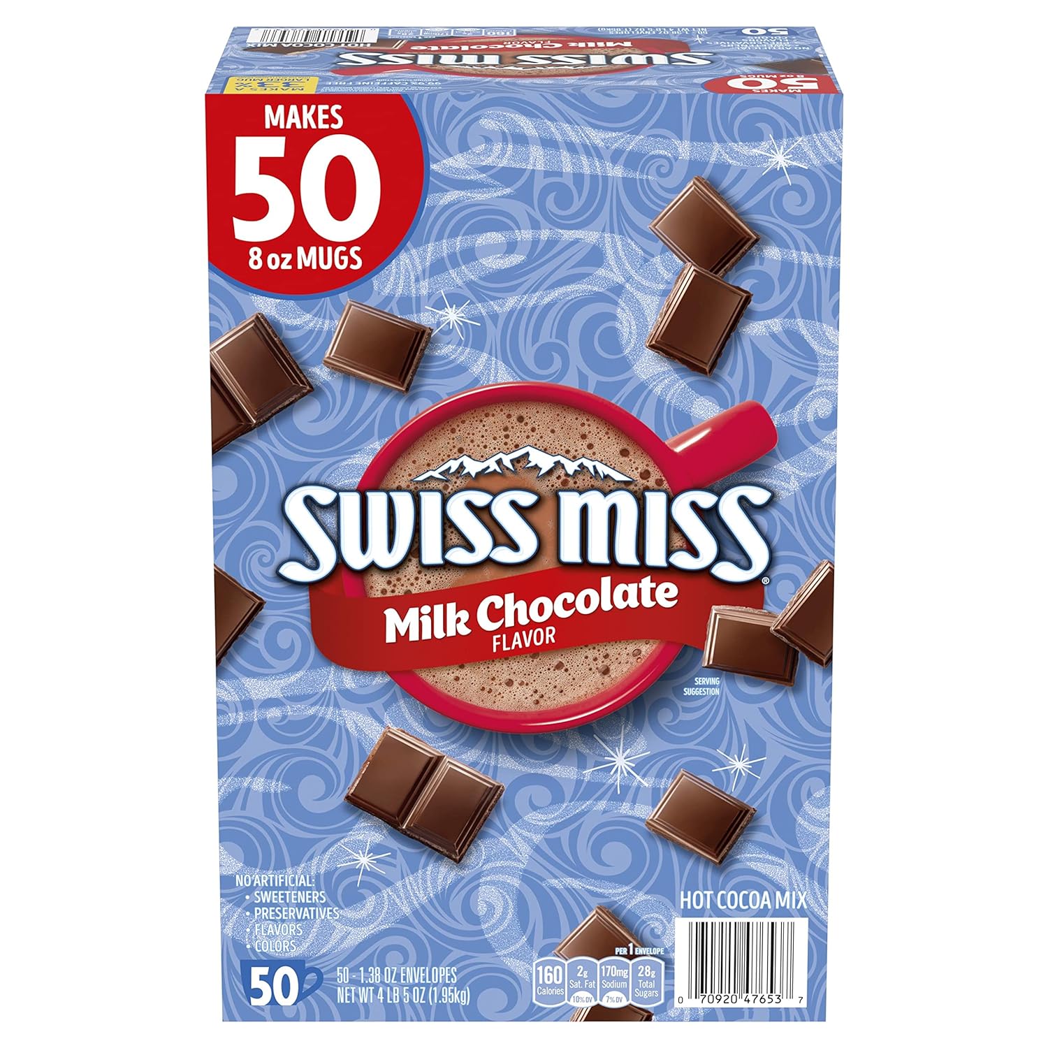 Swiss Miss Milk Chocolate Flavor Hot Cocoa Mix, 1.38 Oz. 50-Count