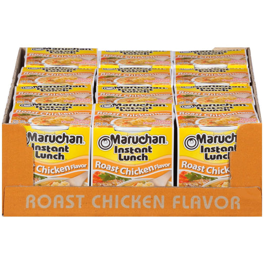 Maruchan Instant Lunch Roast Chicken, Ramen Noodle Soup, Microwaveable Meal, 2.25 Oz, 12 Count
