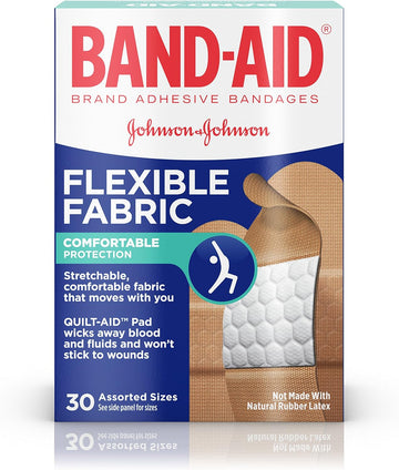 Band-Aid Bandages Flexible Fabric Assorted Sizes 30 Each (Pack Of 2)