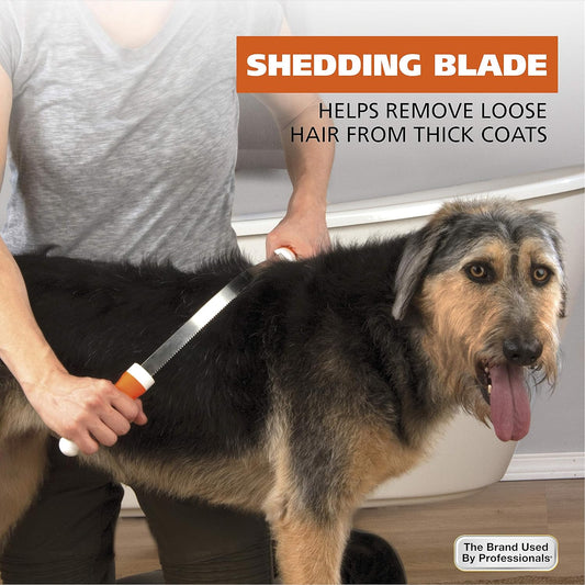 Wahl Double Sided Dog Shedding Blade With No-Slip Grip - Coarse And Fine Teeth For Long, Short, & Double Coats - Model 858408