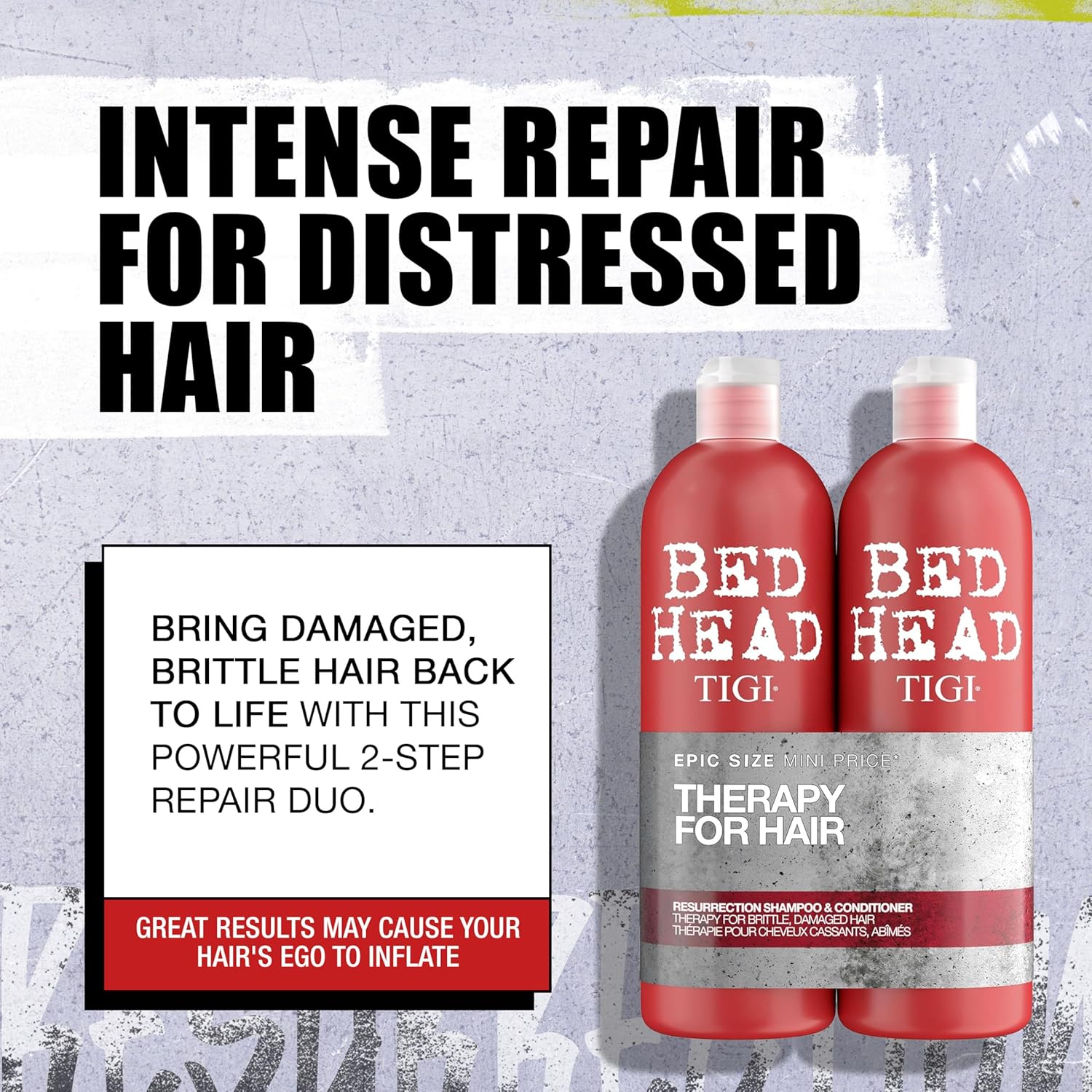 Tigi Haircare Bed Head Urban Antidotes Resurrection For Hair Shampoo And Conditioner 750 Ml - Pack Of 2