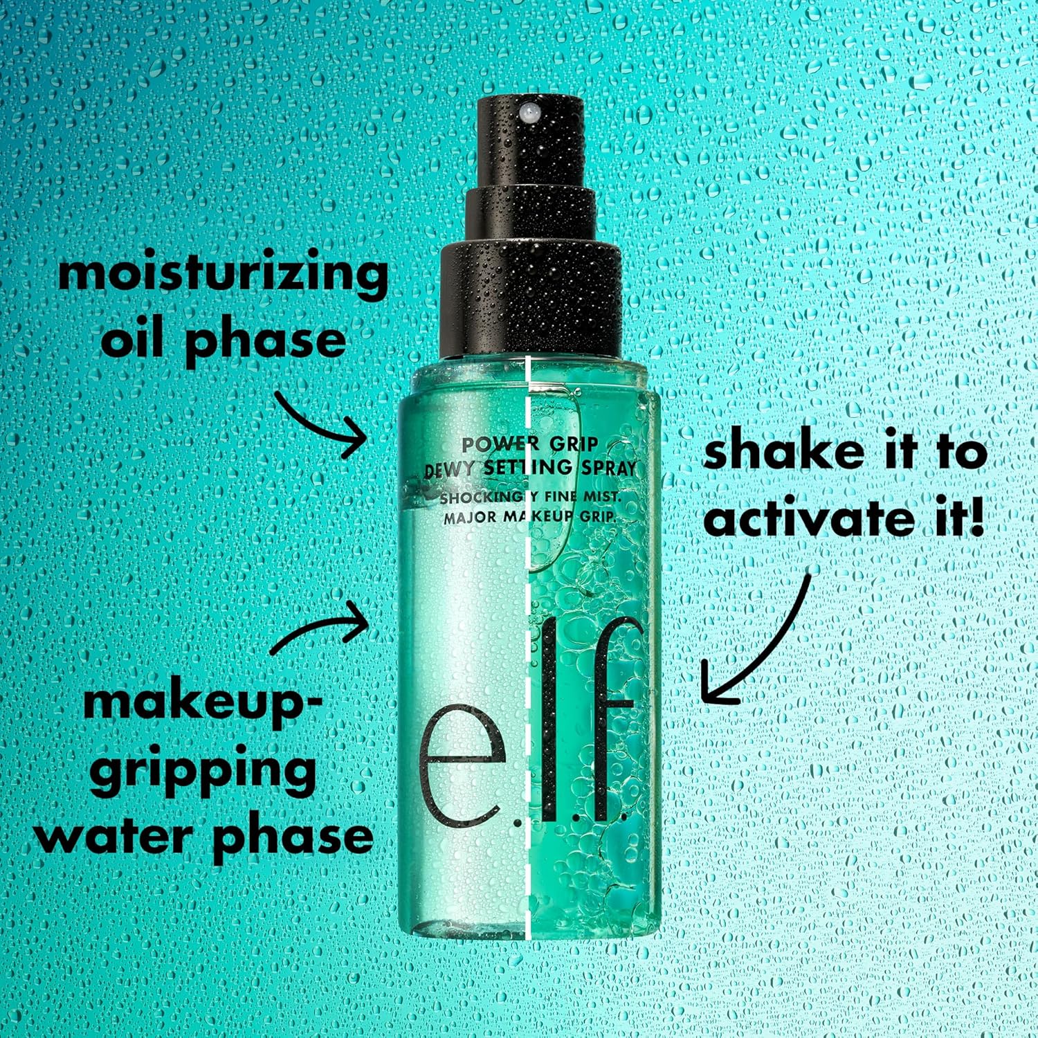 e.l.f. Power Grip Dewy Setting Spray, Ultra Fine Mist Made With Hyaluronic Acid, Grips Makeup For A Hydrated, Dewy Finish, Vegan & Cruelty-Free : Beauty & Personal Care