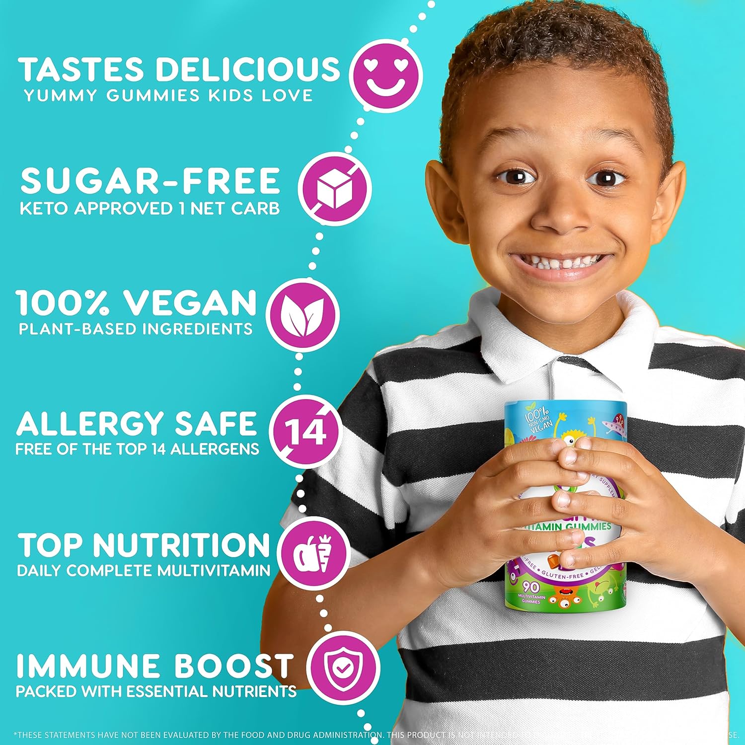 Nutracelle NUTRAMIN Sugar-Free, Allergen-Free & Vegan Gummy Multivitamins for Kids - Great Tasting Gummies Your Kids Will Love - 90 Count Bottle : Health & Household