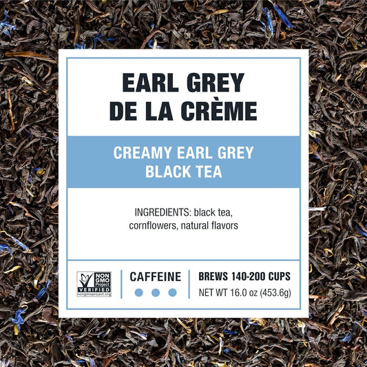 Tiesta Tea - Earl Grey De La Crème | Creamy Earl Grey Black Tea | Premium Loose Leaf Tea Blends | Caffeinated Black Tea | Make Hot Or Iced Tea & Brews Up To 200 Cups - 16 Ounce Resealable Bulk Pouch