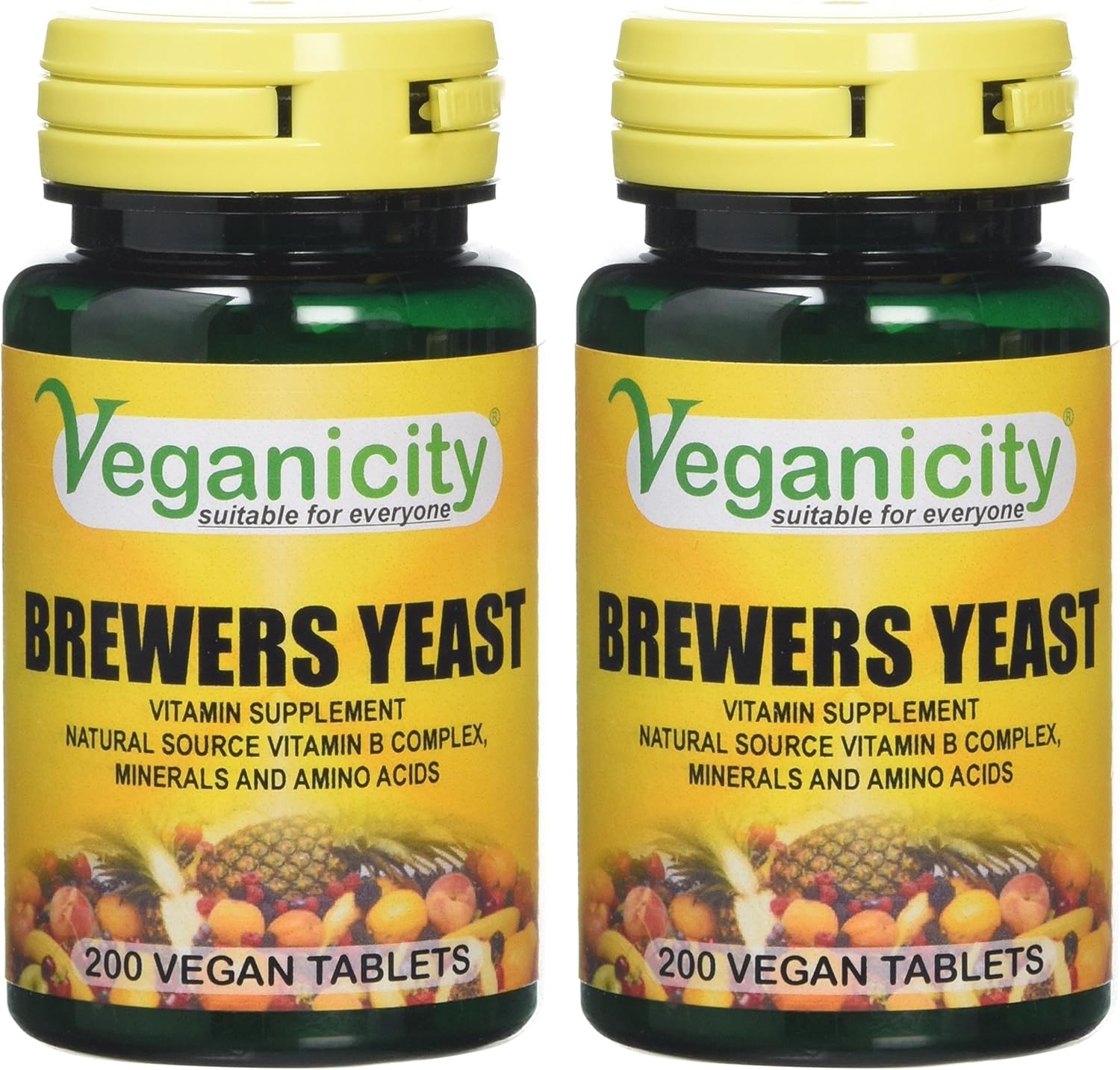 Veganicity Brewers Yeast Energy And General Well Being 300Mg Supplement 200 Tablets Pack Of 2