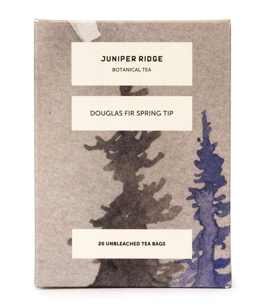 Juniper Ridge Douglas Fir Spring Tip Botanical Tea - Citrus Zest, Bright Evergreen, & Honeysuckle Notes - Vegan, Caffeine Free & Gluten Free - 20 Unbleached Teabags