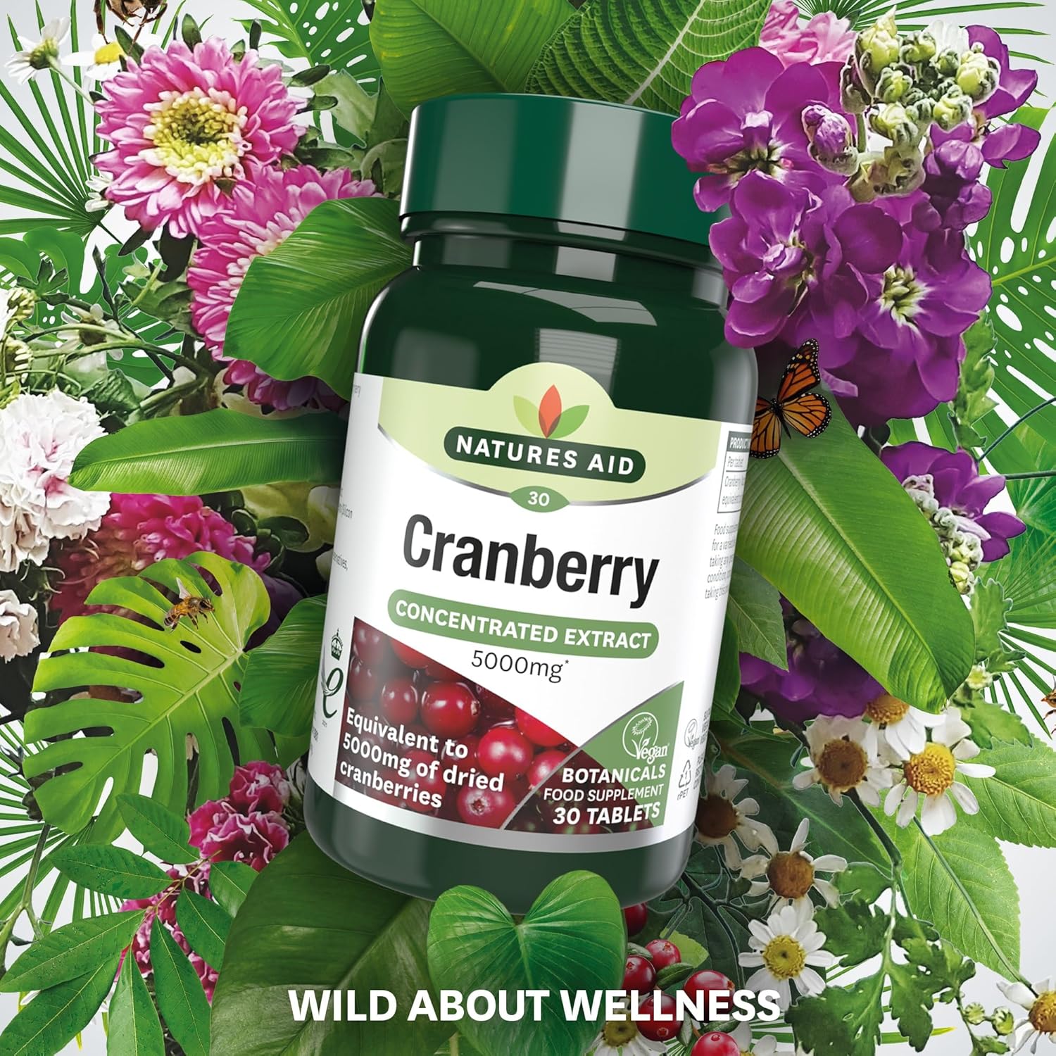 Natures Aid Cranberry Tablets 200mg – High Strength Supplement for Urinary Tract Support, Bladder Health, Antioxidant Protection – Vegan, Gluten Free, Non-GMO – 30 Tablets for Women & Men : Amazon.co.uk: Health & Personal Care