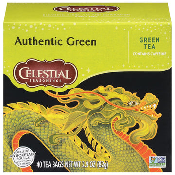 Celestial Seasonings Green Tea, Authentic, Contains Caffeine, 40 Count (Pack Of 6) (Packaging May Vary)