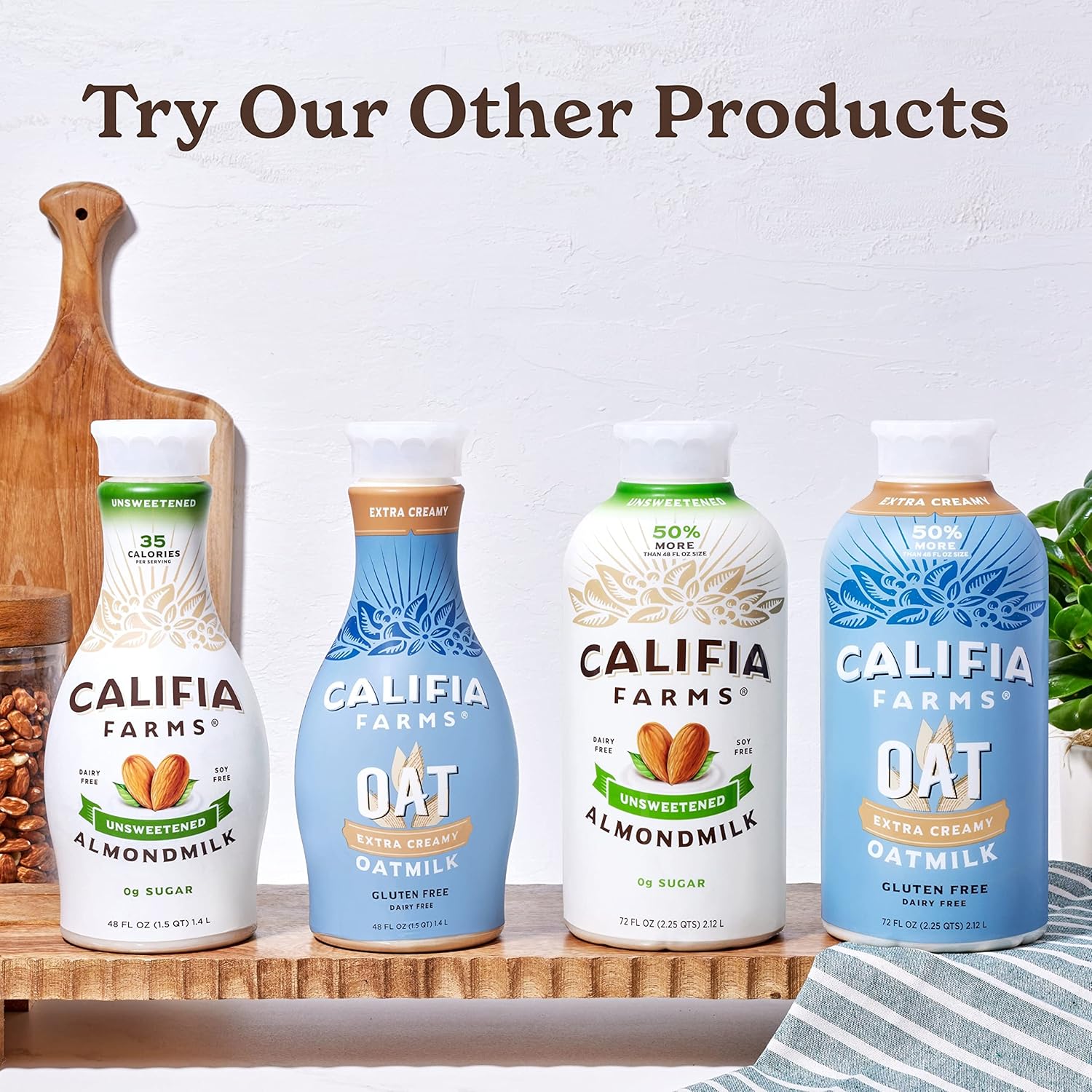 Califia Farms Extra Creamy Oat Milk, 72 Oz, Dairy Free, Plant Based, Vegan, Gluten Free, Non Gmo, High Calcium, Smoothie, Oatmilk