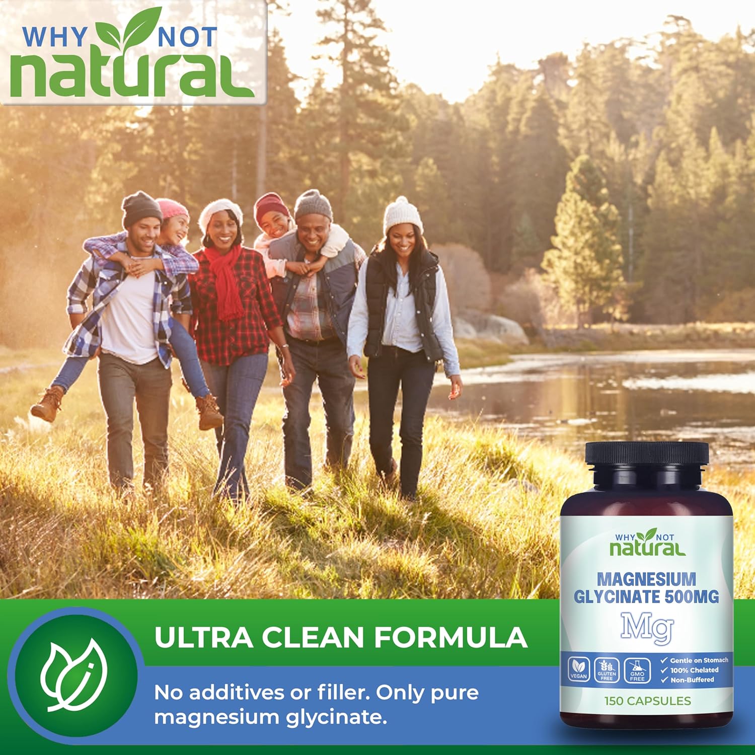 Magnesium Glycinate 500 mg Capsules Supplement - Vegan, 100% Pure, No Filler - Supports Sleep and Relaxation : Health & Household