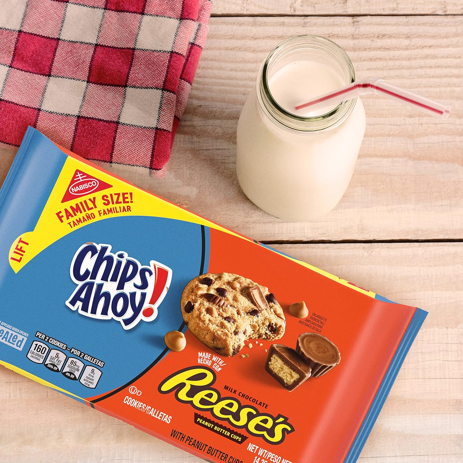 Chips Ahoy! Reese’S Peanut Butter Cup Chocolate Chip Cookies, Family Size, 12 - 14.25 Oz Packs