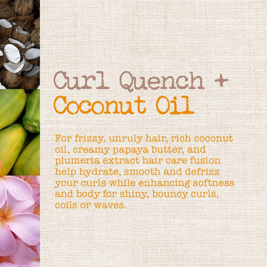 Maui Moisture Curl Quench + Coconut Oil Hydrating Curl Smoothie, Creamy Silicone-Free Styling Cream For Tight Curls, Braids, Twist-Outs & Wash & Go Styles, Vegan & Paraben-Free, 12 Ounce