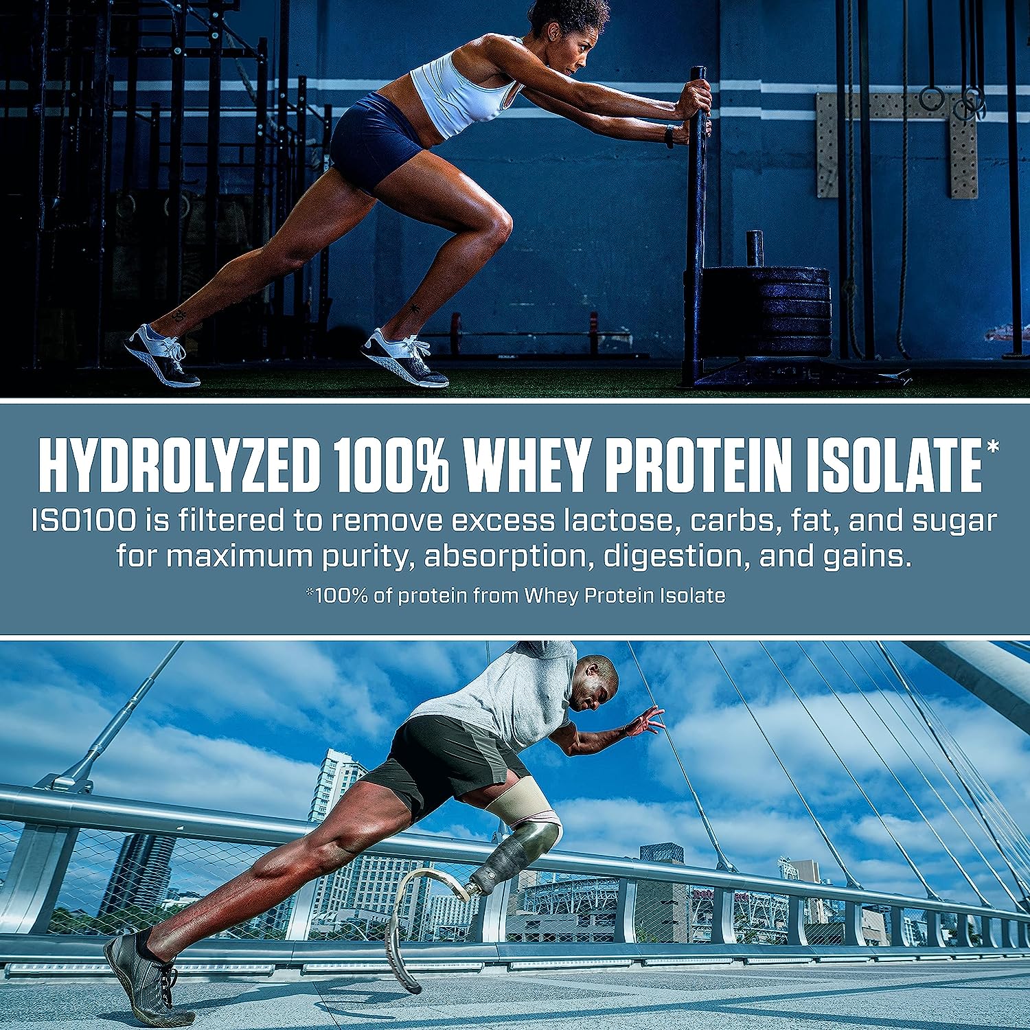 Dymatize ISO 100 Whey Protein Powder with 25g of Hydrolyzed 100% Whey 