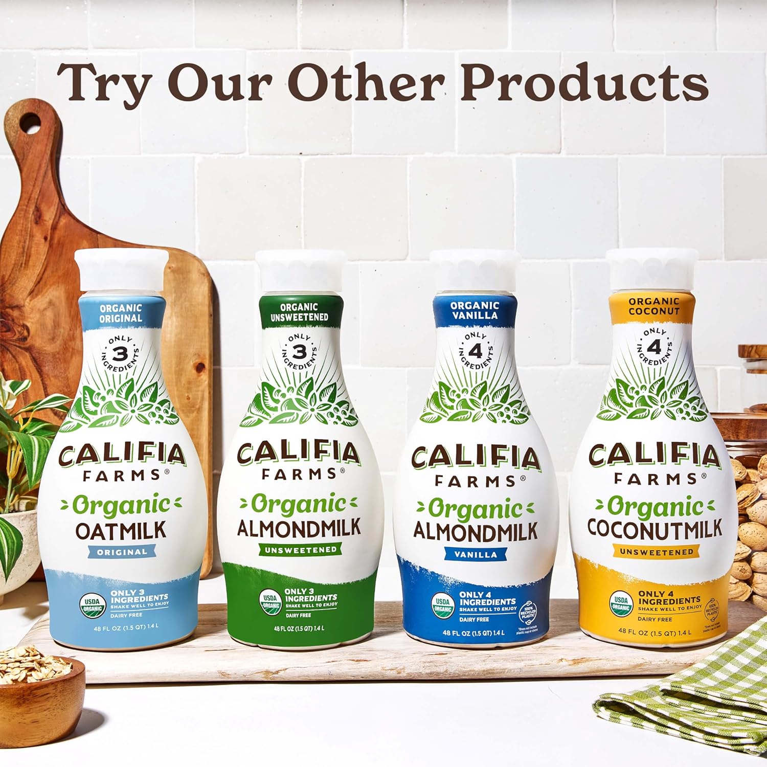 Califia Farms - Organic Original Oat Milk, 48 Oz, Dairy Free, Plant Based, Vegan, Non Gmo, Usda Organic Milk