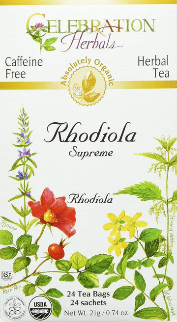 Celebration Herbals Rhodiola Supreme Organic 24 Bag, 0.02 Pound