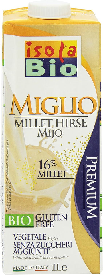 Isola Bio Organic Millet Drink Unsweetened 1Ltr (Pack Of 4)