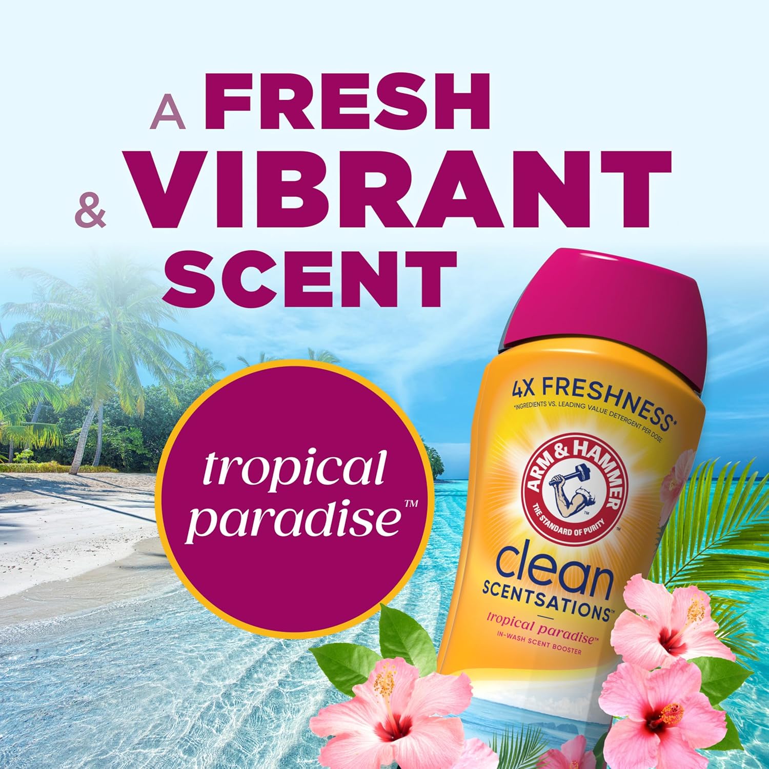 Arm & Hammer In-Wash Scent Booster, Tropical Paradise, 24 Oz