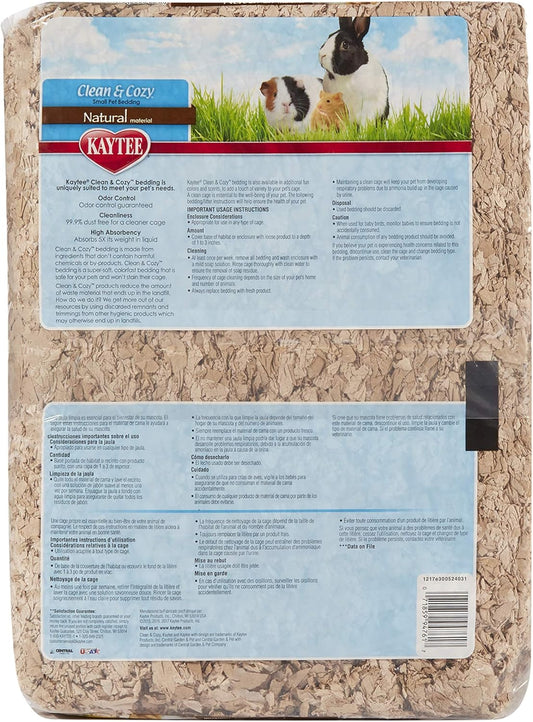 Kaytee Clean & Cozy Natural Small Animal Pet Bedding For Pet Guinea Pigs, Rabbits, Hamsters, Gerbils, And Chinchillas, 49.2 Liters