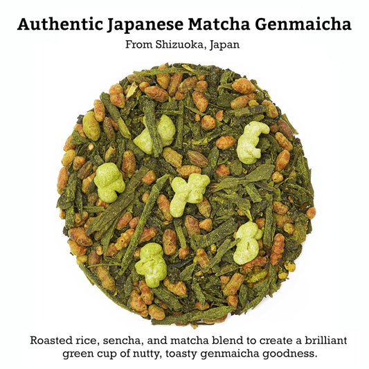 Sugimoto Tea Japanese Matcha Genmaicha Green Tea Loose Leaf 3.5 Oz (100 G) Pack Of 1