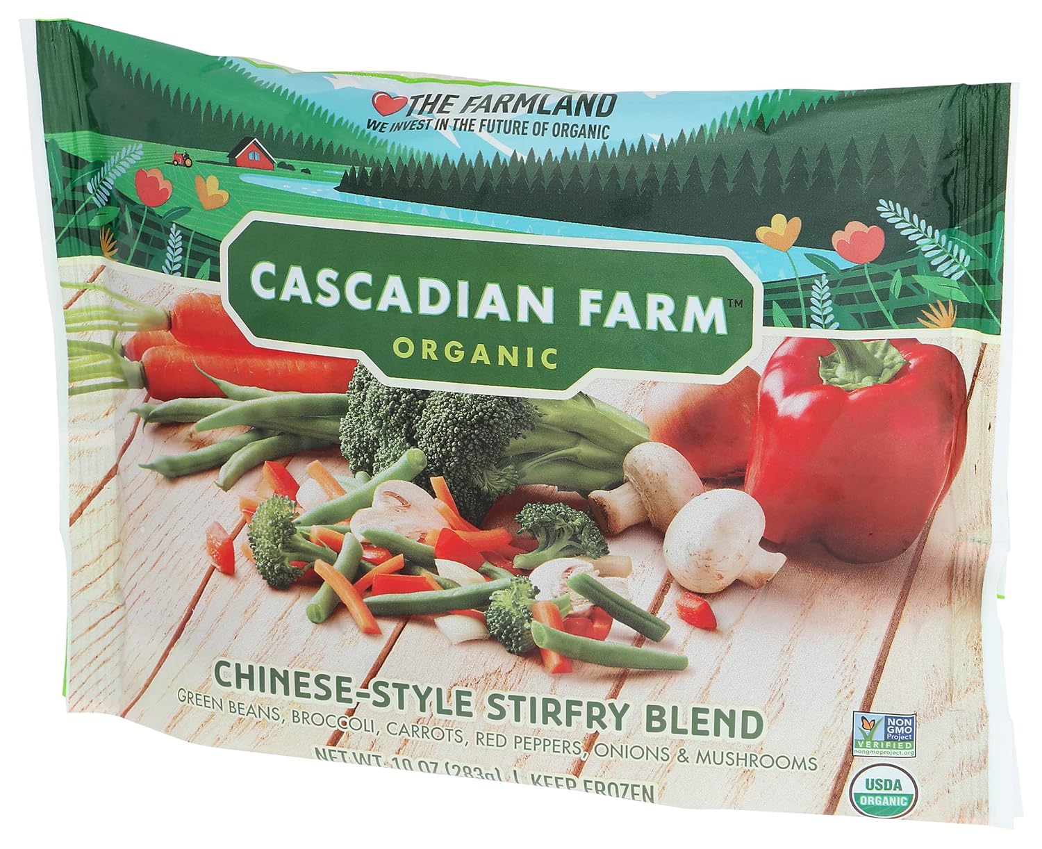 Cascadian Farm Organic Frozen Chinese-Style Stirfry Blend, Frozen Vegetables, 10 oz. : Grocery & Gourmet Food