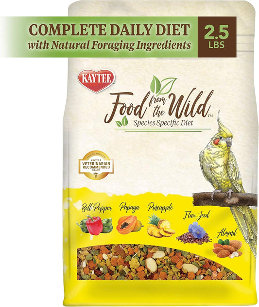 Kaytee Food From The Wild Natural Pet Cockatiel Bird Food, 2.5 Pound