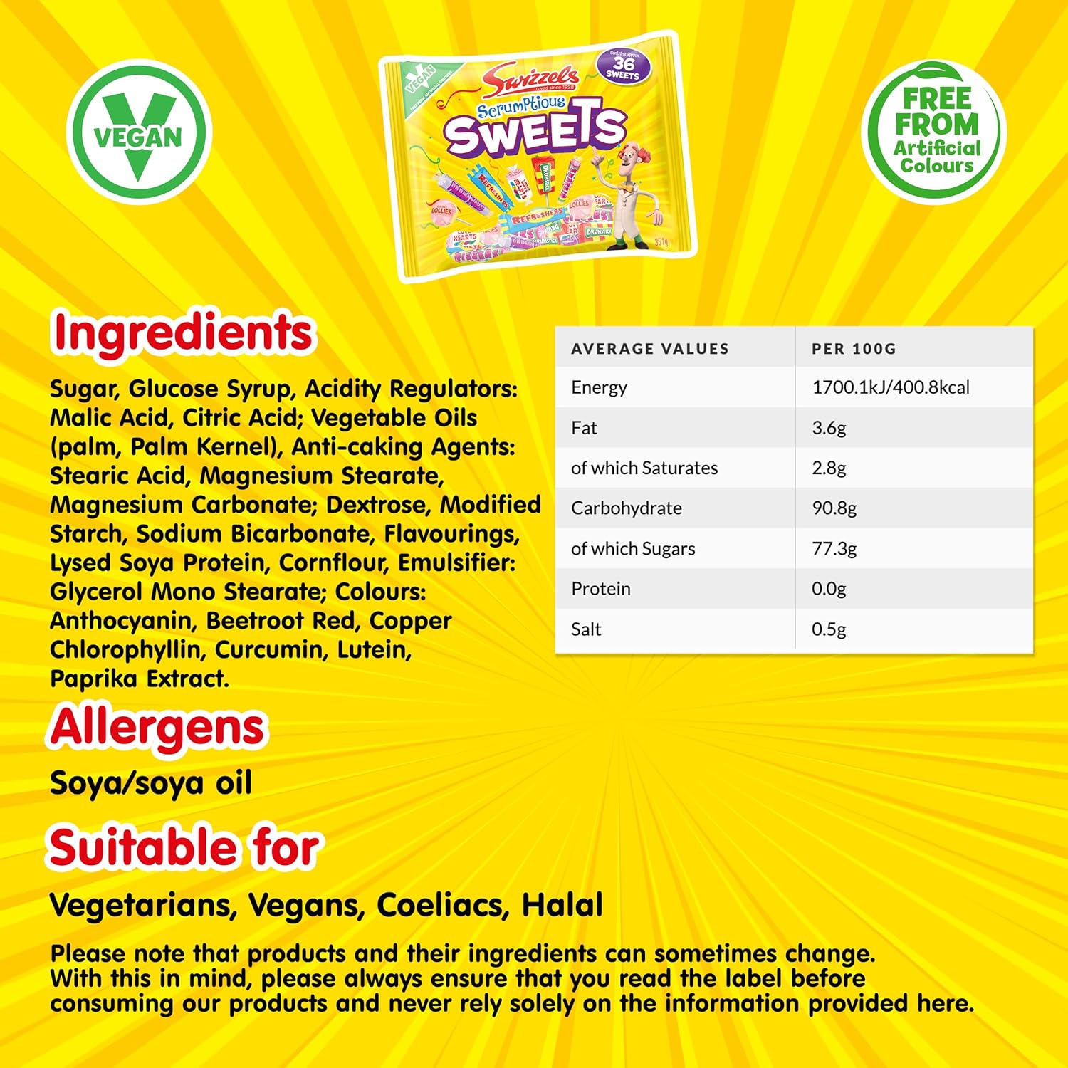 Swizzels Scrumptious Sweets - A Large Selection of Mouthwatering and Chewy Candy Treats 351g bag : Amazon.co.uk: Grocery