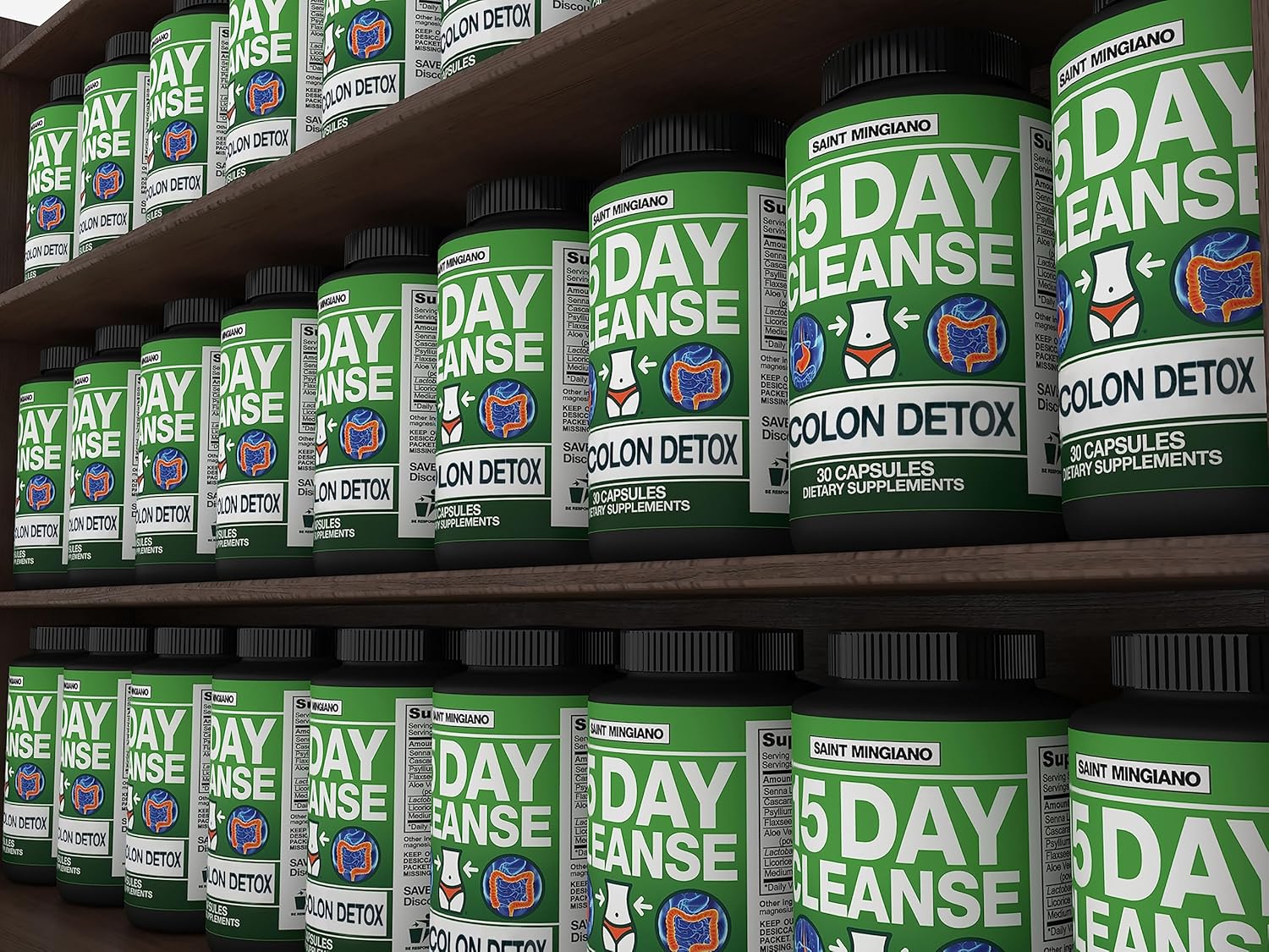 Saint Mingiano 15 Day Cleanse | Colon Detox With Natural Laxative For Constipation & Bloating. 30 Pills To Detoxify & Boost Energy | Extra-Strength Senna Leaf Supplements | Strong For Some People. : Health & Household