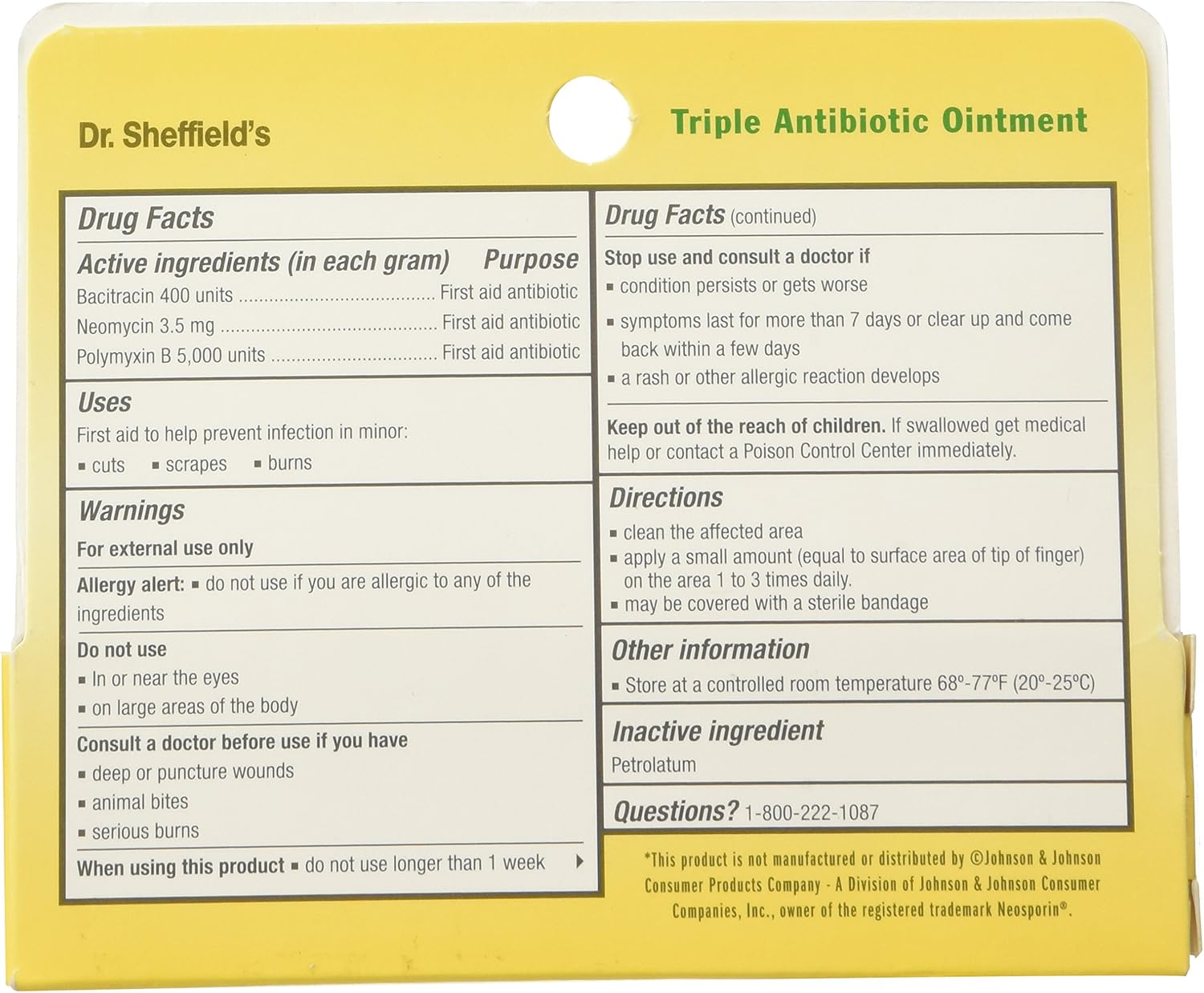 Dr. Sheffield Triple Antibiotic Ointment